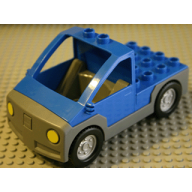 blue duplo truck pickup flatbed with dark bluish gray base