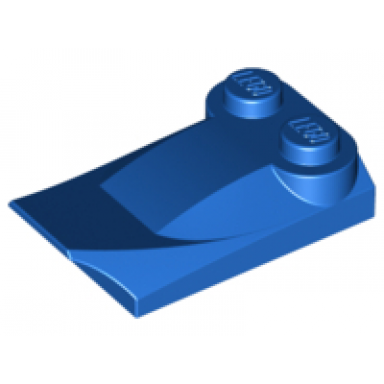 blue slope curved 3 x 2 x 2 3 with 2 studs wing end