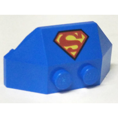 blue wedge 2 x 4 triple with superman s logo pattern