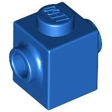 blue brick modified 1 x 1 with studs on 2 sides opposite