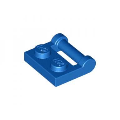 blue plate modified 1 x 2 with bar handle on side - closed ends