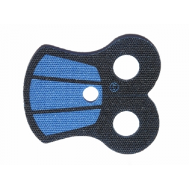 blue minifigure armor pauldron cloth with black neck convex top and 2 thick black stripes pattern