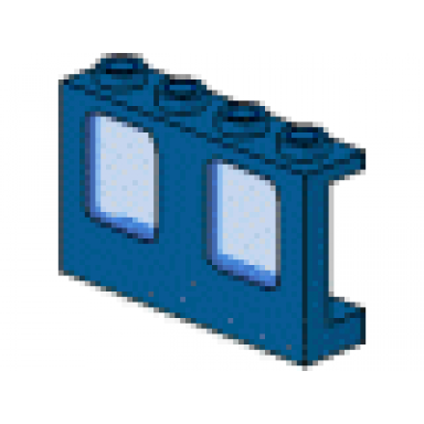 blue window 1 x 4 x 2 plane single top hole and double bottom holes for glass with trans-light blue glass 4863 4862