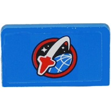 blue panel 1 x 2 x 1 with space shuttle logo panel pattern sticker - set 60080