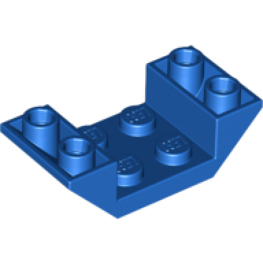 blue slope inverted 45 4 x 2 double with 2 x 2 cutout