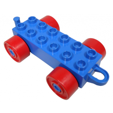 duplo car base 2 x 6 with closed hitch end and red wheels