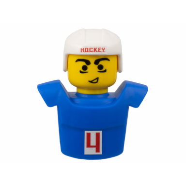 blue sports promo figure torso and head assembly mcdonalds set 5 7920 with red h.o.c.k.e.y and number 4 on white background pattern sticker - set 7920