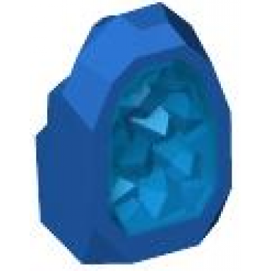 blue rock 1 x 1 geode with molded trans-dark blue crystals pattern