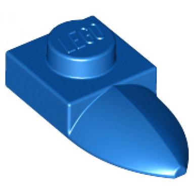 blue plate modified 1 x 1 with tooth horizontal