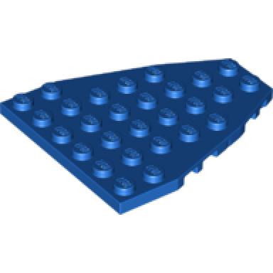 blue wedge plate 7 x 6 with stud notches boat bow plate
