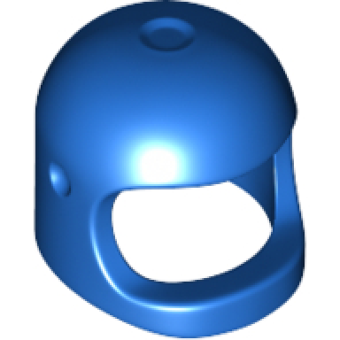blue minifigure headgear helmet space town with thick chin strap - with visor dimples reissue with top dimple