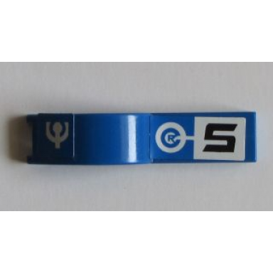 blue vehicle mudguard 1 x 4 1 2 with black number 5 on white square and headlight pattern model left side stickers - sets 6111 8662