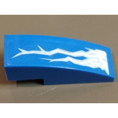 blue slope curved 3 x 1 with lightning bolts pattern model right side sticker set 70723