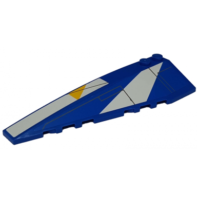 blue wedge 10 x 3 left with white stripes yellow triangle and gray lines pattern stickers - set 8093