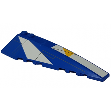 blue wedge 10 x 3 right with white stripes yellow triangle and gray lines pattern stickers - set 8093