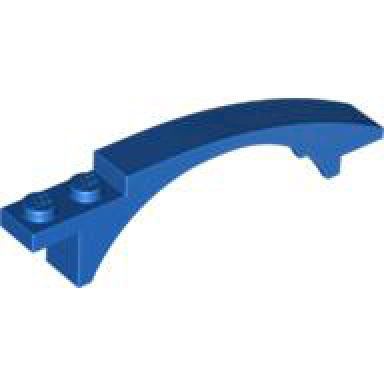 blue slope curved 8 x 1 x 1 2 3 with arch and 2 recessed studs