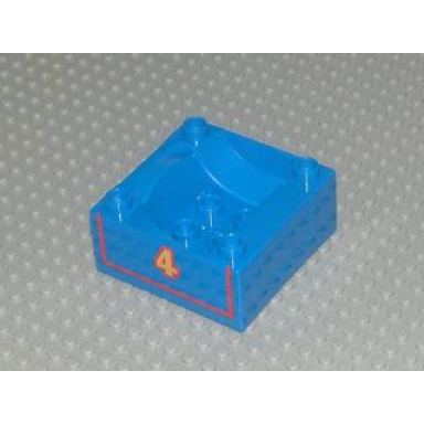 duplo train cab tender base with bottom tube with thomas friends gordon number 4 pattern