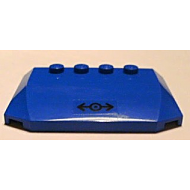 blue wedge 4 x 6 x 2 3 triple curved with train logo black pattern sticker - set 7898
