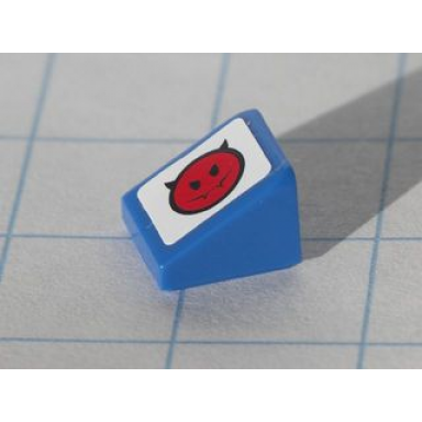 blue slope 30 1 x 1 x 2 3 with red devil smiley pattern model right sticker - set 8120