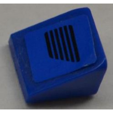 blue slope 30 1 x 1 x 2 3 with black vent grille pattern model left sticker - set 8125