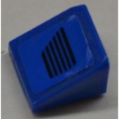 blue slope 30 1 x 1 x 2 3 with black vent grille pattern model right sticker - set 8125