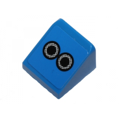 blue slope 30 1 x 1 x 2 3 with black and white dotted exhaust pipes pattern sticker - set 40192