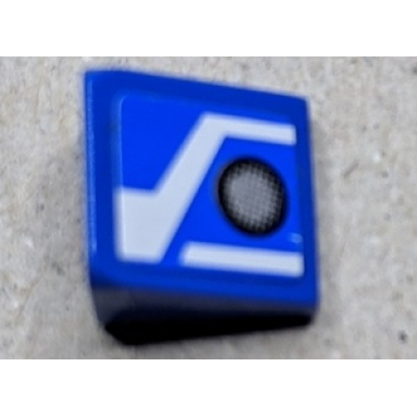 blue slope 30 1 x 1 x 2 3 with silver headlight and white lines pattern model left side sticker - set 8135
