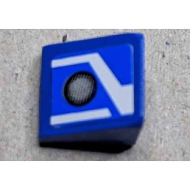 blue slope 30 1 x 1 x 2 3 with silver headlight and white lines pattern model right side sticker - set 8135