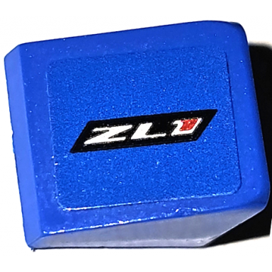 blue slope 30 1 x 1 x 2 3 with black white and red zl1 pattern sticker - set 75891