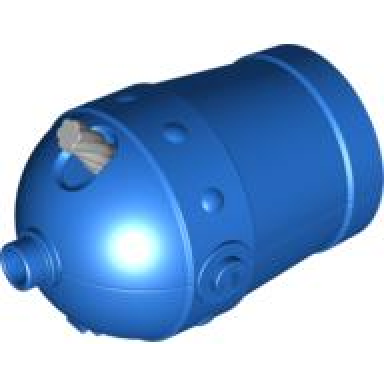 blue duplo cannon shooting with axle hole and light bluish gray wick
