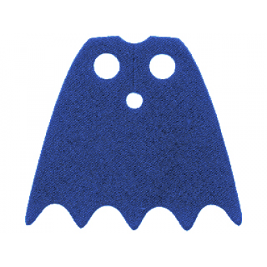 blue minifigure cape cloth with top holes and scalloped 5 points bottom batman long circle neck cut - traditional starched fabric