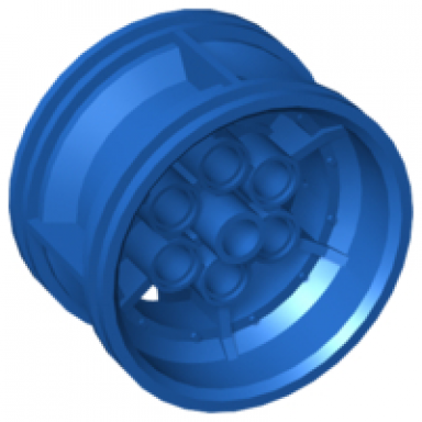 blue wheel 43.2mm d x 26mm technic racing small 6 pin holes