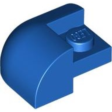 blue slope curved 2 x 2 corner round with recessed stud
