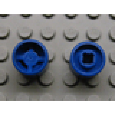 blue wheel 11mm d x 12mm hole notched for wheels holder pin