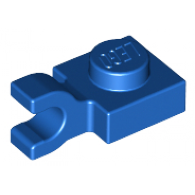 blue plate modified 1 x 1 with u clip horizontal grip