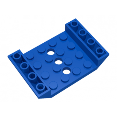 blue slope inverted 45 6 x 4 double with 4 x 4 cutout and 3 holes