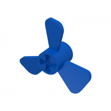 blue propeller 3 blade 3 diameter with axle hole