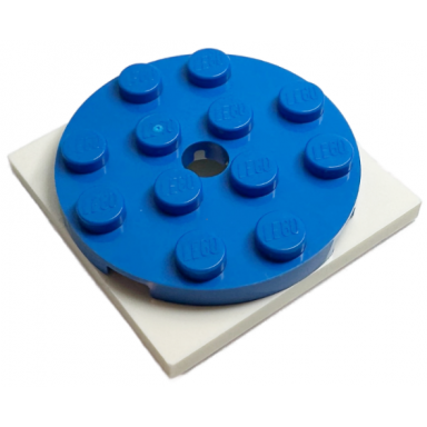 blue turntable 4 x 4 x 2 3 with white square base free-spinning 60474 61485