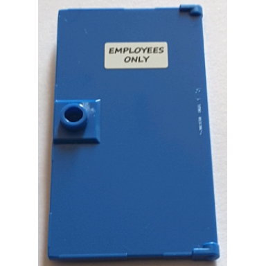 blue door 1 x 4 x 6 with stud handle with employees only pattern sticker - set 71016