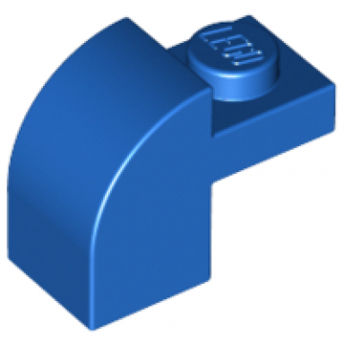 blue slope curved 2 x 1 x 1 1 3 with recessed stud