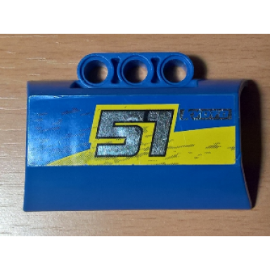 blue technic panel engine block half side intake with silver 51 and kyoto pattern model left side sticker - set 8494