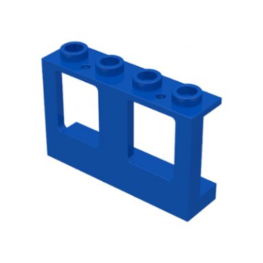 blue window 1 x 4 x 2 plane single top hole and single bottom hole for glass