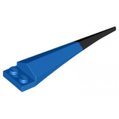 blue plate modified 1 x 2 with angular extension with molded flexible rubber black tip pattern