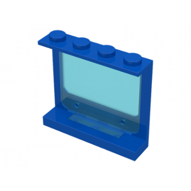 blue panel 1 x 4 x 3 with fixed trans-light blue glass
