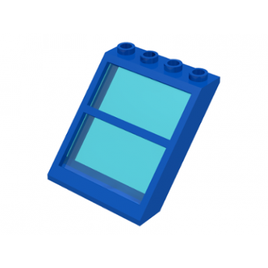 blue window 4 x 4 x 3 roof with center bar and fixed trans-light blue glass
