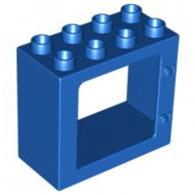 blue duplo door window frame 2 x 4 x 3 flat front surface completely open back