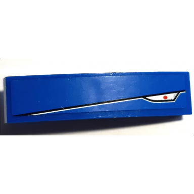 blue slope curved 4 x 1 with silver and red headlight and black stripe pattern model left side sticker - set 8214