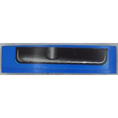blue slope curved 4 x 1 with black and light bluish gray roll cage pattern model left side sticker - set 75891