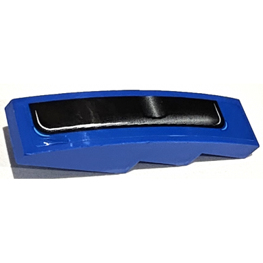 blue slope curved 4 x 1 with black and light bluish gray roll cage pattern model right side sticker - set 75891