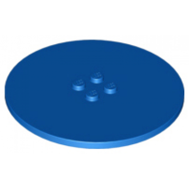 blue tile round 8 x 8 with 4 studs in center